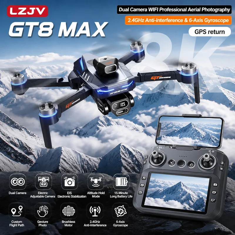 GT8 Max Foldable Drone 8K HD P - đánh giá và giá Drone Camera Night Vision