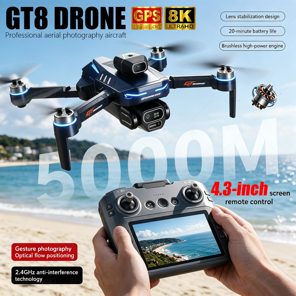 NEW GT8 HD RC Drone 4K Profess - đánh giá và giá Drone Camera Night Vision