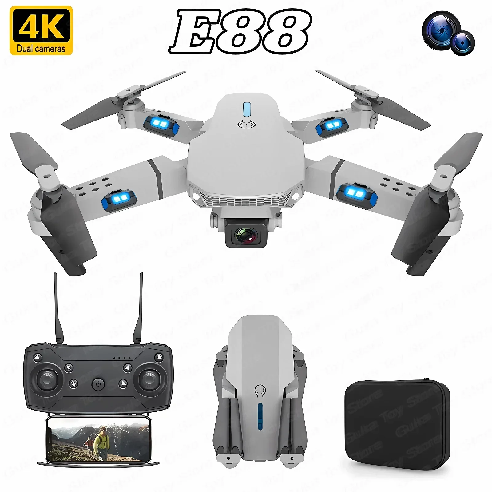 E88 Pro WIFI FPV Drone Wide An - đánh giá và giá Drone Camera 4K